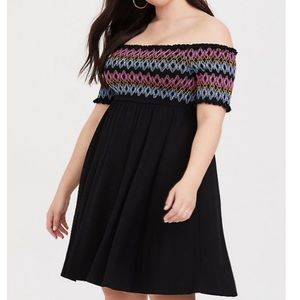 Torrid Black off the shoulder dress